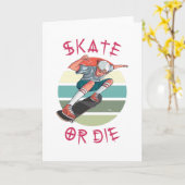 Skate oder die Skateboarder Boy Karte (Gelbe Blume)