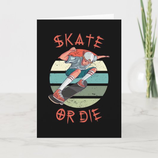 Skate oder die Skateboarder Boy Karte (Vorderseite)