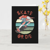 Skate oder die Skateboarder Boy Karte (Gelbe Blume)