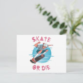 Skate oder die Skateboarder Boy Postkarte (Stehend Vorderseite)