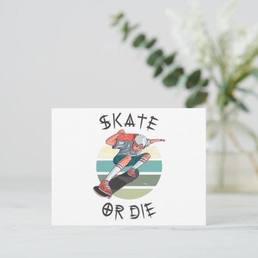Skate oder die Skateboarder Boy Postkarte (Stehend Vorderseite)