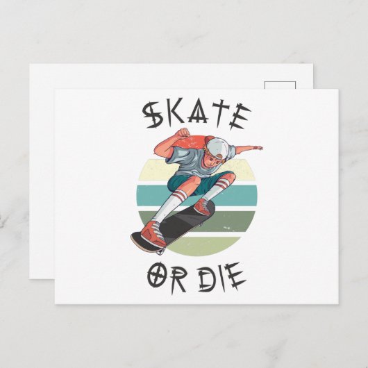 Skate oder die Skateboarder Boy Postkarte (Vorne/Hinten)