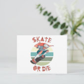 Skate oder die Skateboarder Boy Postkarte (Stehend Vorderseite)