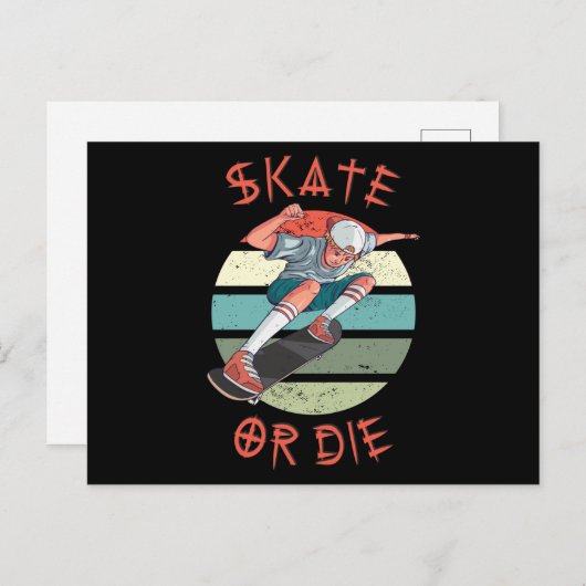 Skate oder die Skateboarder Boy Postkarte (Vorne/Hinten)