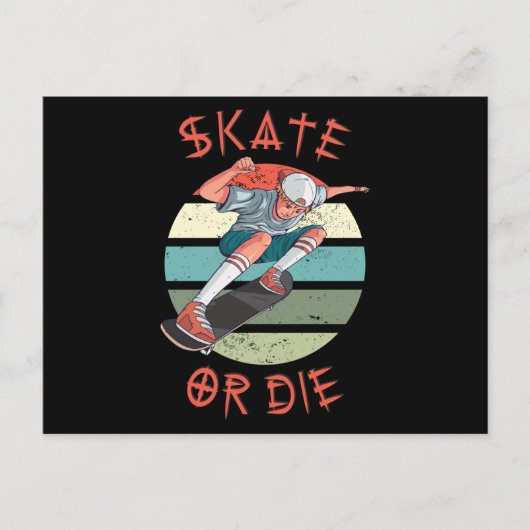 Skate oder die Skateboarder Boy Postkarte (Vorderseite)