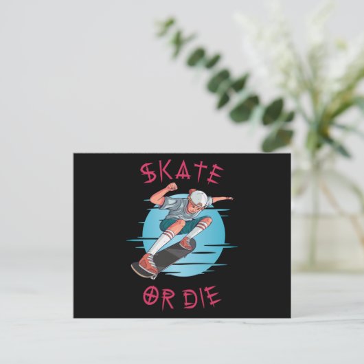 Skate oder die Skateboarder Boy Postkarte (Stehend Vorderseite)