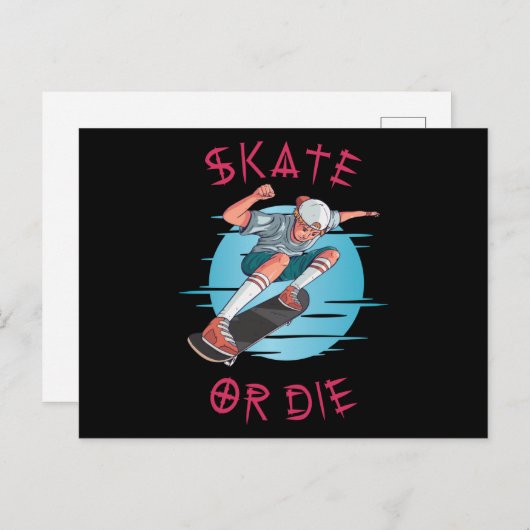 Skate oder die Skateboarder Boy Postkarte (Vorne/Hinten)