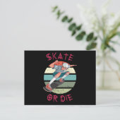 Skate oder die Skateboarder Boy Postkarte (Stehend Vorderseite)