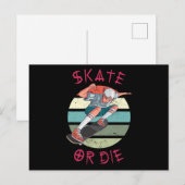Skate oder die Skateboarder Boy Postkarte (Vorne/Hinten)