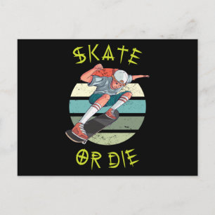 Skate oder die Skateboarder Boy Postkarte