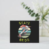 Skate oder die Skateboarder Boy Postkarte (Stehend Vorderseite)
