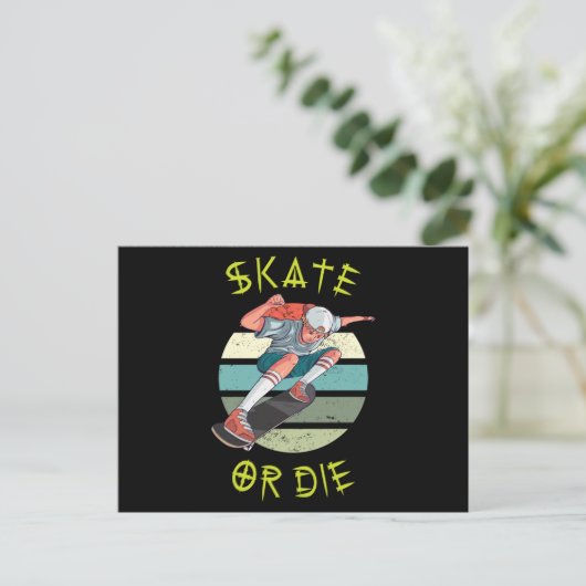 Skate oder die Skateboarder Boy Postkarte (Stehend Vorderseite)