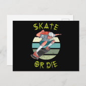 Skate oder die Skateboarder Boy Postkarte (Vorne/Hinten)