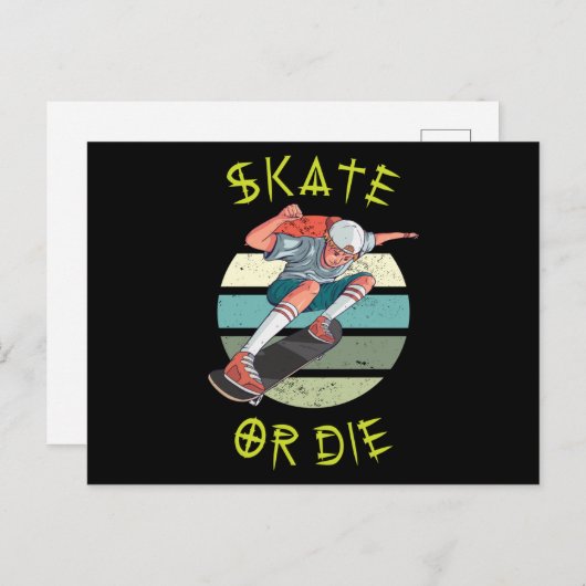 Skate oder die Skateboarder Boy Postkarte (Vorne/Hinten)