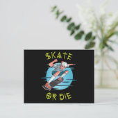 Skate oder die Skateboarder Boy Postkarte (Stehend Vorderseite)