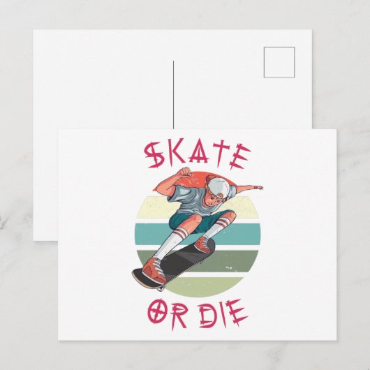 Skate oder die Skateboarder Boy Postkarte (Vorne/Hinten)