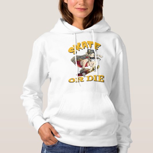 Skate oder die Skateboarder Girl Hoodie (Vorderseite)