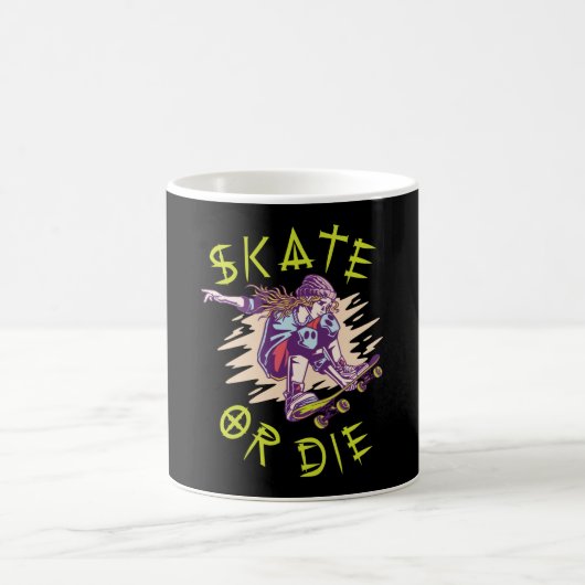 Skate oder die Skateboarder Girl Kaffeetasse (Mittel)
