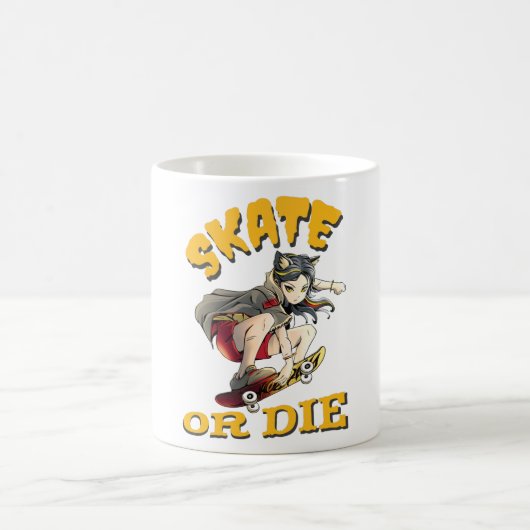 Skate oder die Skateboarder Girl Kaffeetasse (Mittel)