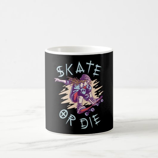 Skate oder die Skateboarder Girl Kaffeetasse (Mittel)