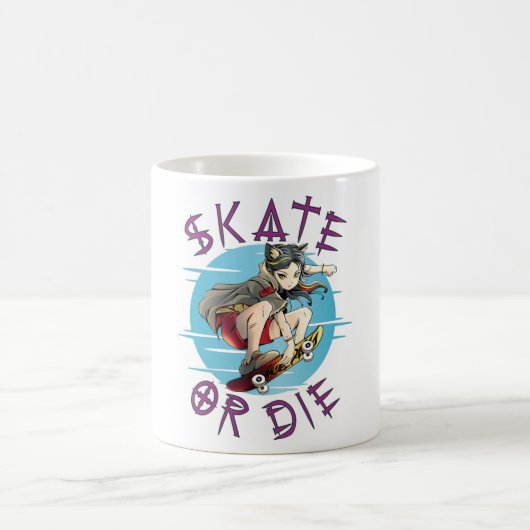 Skate oder die Skateboarder Girl Kaffeetasse (Mittel)