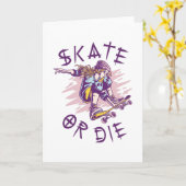 Skate oder die Skateboarder Girl Karte (Gelbe Blume)