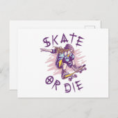 Skate oder die Skateboarder Girl Postkarte (Vorne/Hinten)
