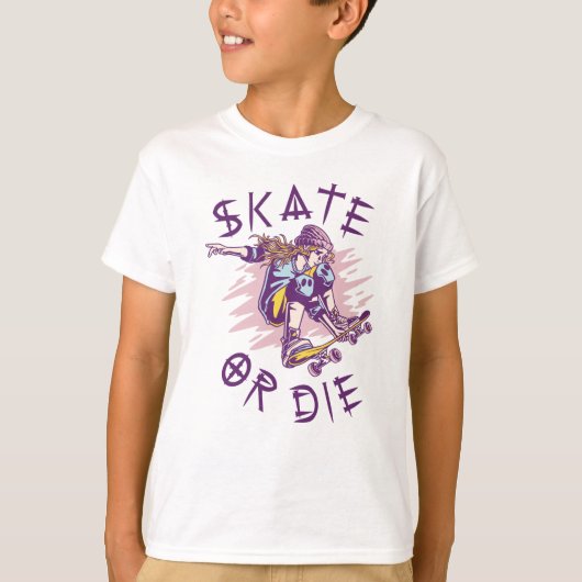 Skate oder die Skateboarder Girl T-Shirt (Vorderseite)
