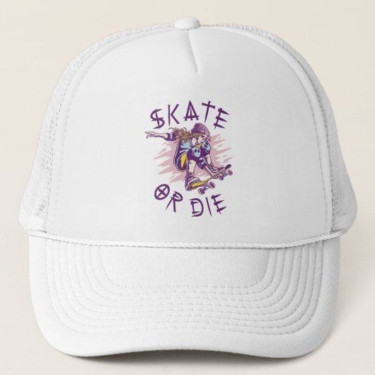 Skate oder die Skateboarder Girl Truckerkappe (Vorderseite)