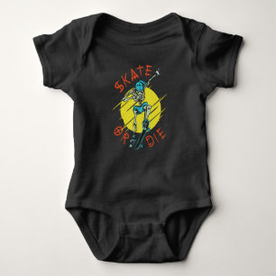 Skate oder die Skeleton-Skateboarder Baby Strampler