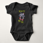 Skate oder die Skeleton-Skateboarder Baby Strampler (Vorderseite)