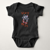 Skate oder die Skeleton-Skateboarder Baby Strampler (Vorderseite)