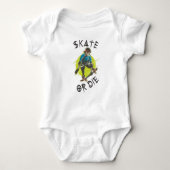 Skate oder die Skeleton-Skateboarder Baby Strampler (Vorderseite)