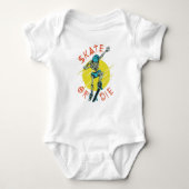 Skate oder die Skeleton-Skateboarder Baby Strampler (Vorderseite)