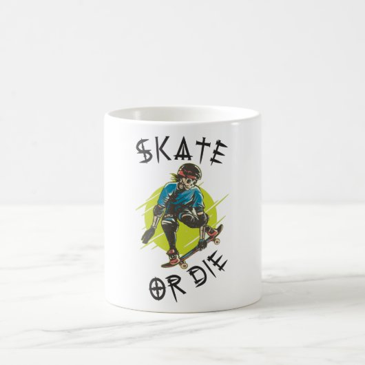 Skate oder die Skeleton-Skateboarder Kaffeetasse (Mittel)