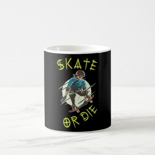 Skate oder die Skeleton-Skateboarder Kaffeetasse (Mittel)