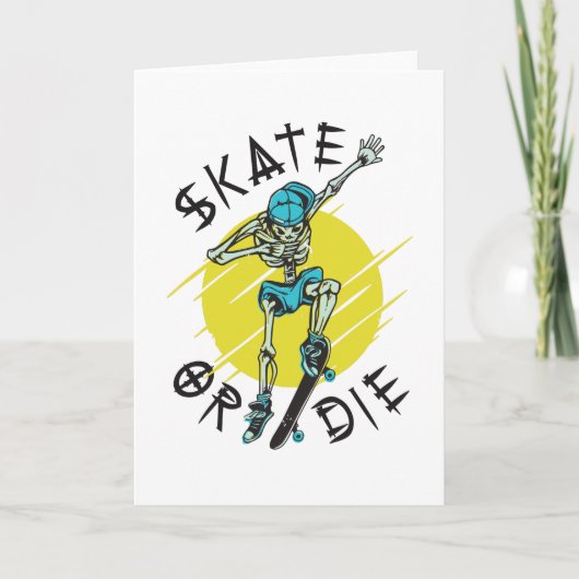 Skate oder die Skeleton-Skateboarder Karte (Vorderseite)