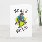 Skate oder die Skeleton-Skateboarder Karte (Vorderseite)