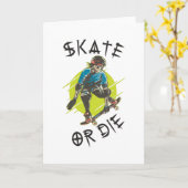 Skate oder die Skeleton-Skateboarder Karte (Gelbe Blume)