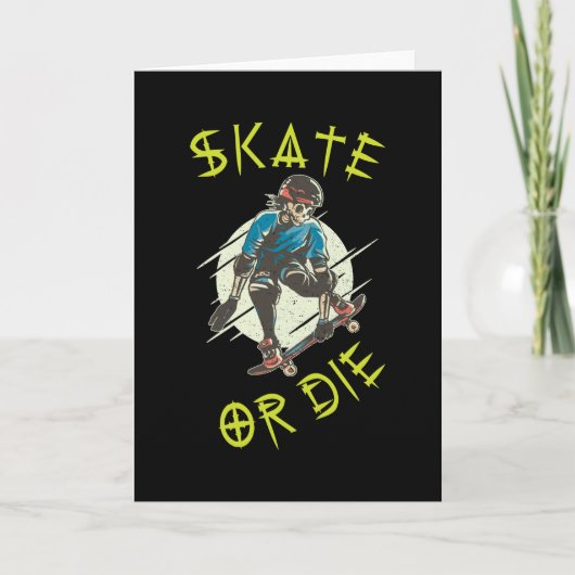 Skate oder die Skeleton-Skateboarder Karte (Vorderseite)