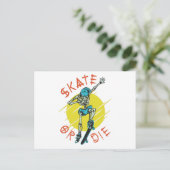 Skate oder die Skeleton-Skateboarder Postkarte (Stehend Vorderseite)