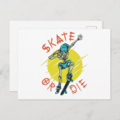 Skate oder die Skeleton-Skateboarder Postkarte (Vorne/Hinten)