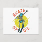Skate oder die Skeleton-Skateboarder Postkarte (Vorderseite)