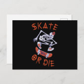 Skate oder die Skeleton-Skateboarder Postkarte (Vorne/Hinten)