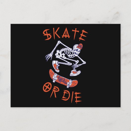 Skate oder die Skeleton-Skateboarder Postkarte (Vorderseite)