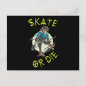Skate oder die Skeleton-Skateboarder Postkarte (Vorderseite)