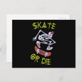 Skate oder die Skeleton-Skateboarder Postkarte (Vorne/Hinten)