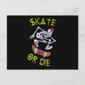 Skate oder die Skeleton-Skateboarder Postkarte (Vorderseite)