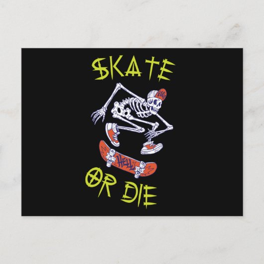 Skate oder die Skeleton-Skateboarder Postkarte (Vorderseite)