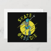 Skate oder die Skeleton-Skateboarder Postkarte (Vorne/Hinten)